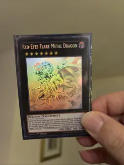 Yu-Gi-Oh TCG Red-Eyes Flare Metal Dragon 1st Edition CORE-EN054 Ghost Rare - Image 3
