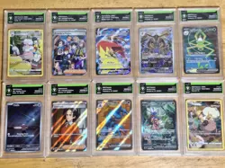 (10x) Graded Pokemon Cards "Degree Grading Co." Full Art, SIR, Trainer Gallery 9 - Image 1