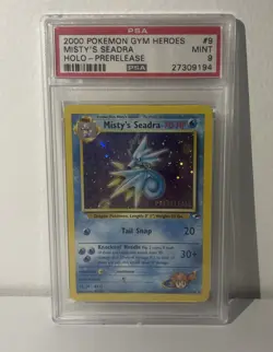 Pokemon Card Misty’s Seadra Prerelease - Gym Heroes Set No. 9/132- PSA 9 MINT - Image 1