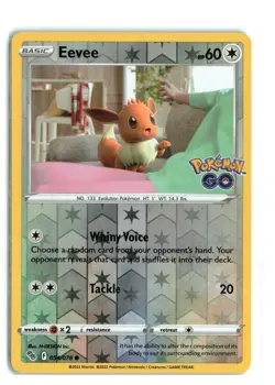 Pokemon Eevee 054/078 Reverse Holo Common Card Pokemon Go TCG NM-LP - Image 1
