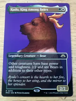 MTG FOIL Kudo, King Among Bears Borderless - Modern Horizons 3 #376 - Image 1