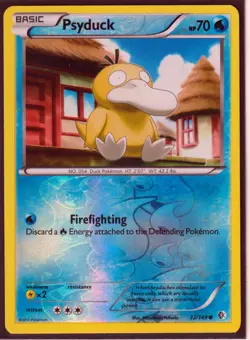 2012 POKEMON PSYDUCK 33/149 BLACK & WHITE BOUNDARIES CROSSED REV HOLO NM/LP-P33B - Image 1