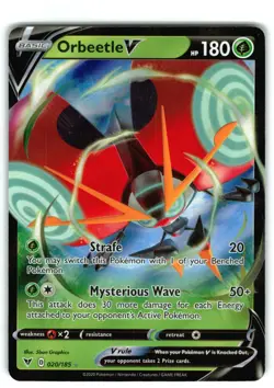 Pokemon TCG Orbeetle V Vivid Voltage 020/185 Regular Ultra Rare-NM - Image 1
