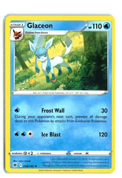 Pokemon TCG "Glaceon" 038/189 Astral Radiance Non-holo Rare NM - Image 1
