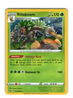 Pokemon Sword & Shield Collector Chest Rillaboom 014/202 Cosmos Holo Promo - NM - Image 1