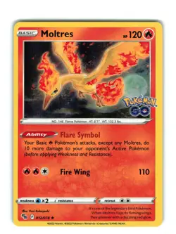 Pokemon TCG Moltres Pokemon GO 012/078 Holo Holo Rare NM - Image 1