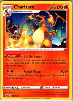 Charizard 025/185 Non Holo SWSH04: Vivid Voltage - Pokemon Card - NM - Image 1