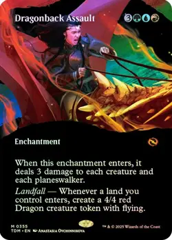 Dragonback Assault Foil Borderless Tarkir: Dragonstorm NM MTG - Image 1