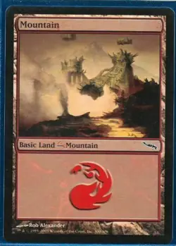 2XMagic MTG - Mountain #300 (FOIL) - Mirrodin Basic Land Rob Alexander - Image 1