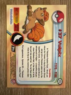 Vulpix #37 Topps Series 1 Non-Holo Black Logo Pokemon TCG NM - Image 2