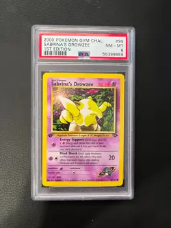 Sabrina's Drowzee 95 - Pokemon WOTC Gym Challenge 1st Edition - PSA 8 - Image 1