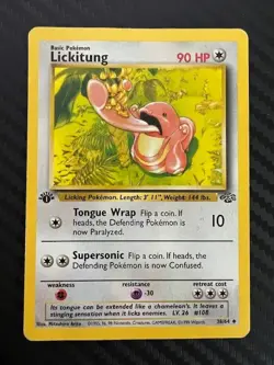Pokemon TCG Lickitung Uncommon 1st Edition Jungle 38/64 MP/HP - Image 1