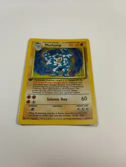 1995 Base Set Pokemon TCG Machamp 8/102 Holo Rare Shadowless First Edition - Image 2