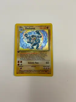 1995 Base Set Pokemon TCG Machamp 8/102 Holo Rare Shadowless First Edition - Image 3