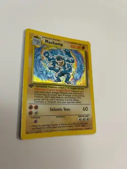 1995 Base Set Pokemon TCG Machamp 8/102 Holo Rare Shadowless First Edition - Image 4