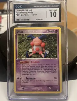 Pokemon Pop Series 3 Ditto (Mr. Mime) 12/17 2006 CGC 10 GEM MINT 🔥 - Image 1