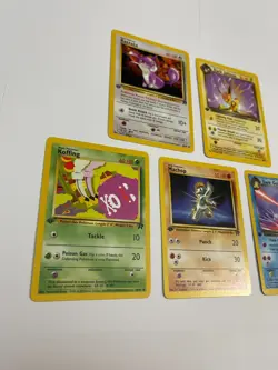 First Edition Pokemon Team Rocket Lot Koffing Rattata Golduck Machop Jolteon - Image 4