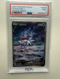 Suicune v Crown Zenith Galarian Gallery Holo Ultra Rare Card GG38 GG70 PSA 9 - Image 1