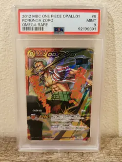 One Piece Anime Miracle Battle Carddass card 2012 - Zoro Omega + Luffy PSA 9 - Image 3
