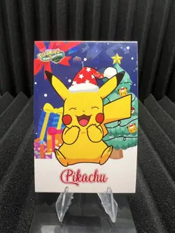 Pikachu - Cracked Ice Holo - Christmas Card Database - Pokemon NM - Image 1