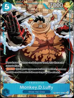 Monkey D Luffy OP11-058 OP13 Treasure Rare One Piece Card English Carrying On - Image 1