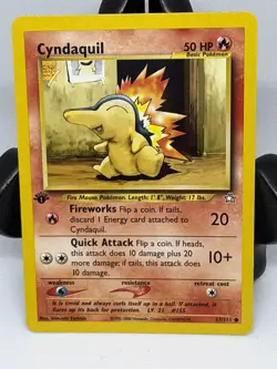 Pokemon TCG Cyndaquil Neo Genesis 1ST Edition Common Card 57/111 LP Vintage - Image 1