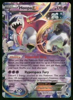 Hoopa EX 36/98 Ultra Rare Holo NM Pokemon XY - Ancient Origins - Image 1