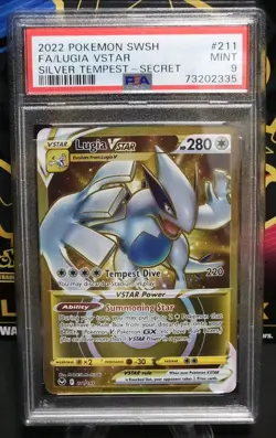 Pokemon Lugia Vstar #211, Full Art Silver Tempest Secret Rare, PSA 9!!! - Image 1
