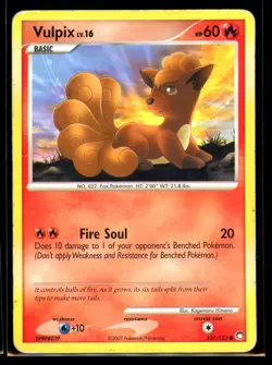 2007 Diamond & Pearl - Mysterious Treasures Vulpix #107 Non Holo Pokemon Card - Image 1