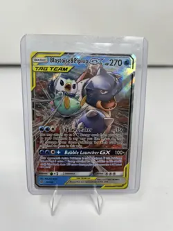 Pokemon TCG Blastoise & Piplup GX Tag Team Cosmic Eclipse 38/236 NM Sun & Moon - Image 1