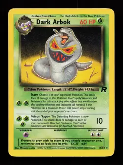 Dark Arbok 19/82 Non Holo Rare Team Rocket Pokemon Card - Image 1