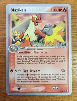 Rare Blaziken Pokemon Card, Ruby and Sapphire Set 3/109 World Championships - Image 1
