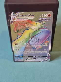 Pokemon TCG Blaziken VMAX Chilling Reign Secret Rainbow Rare Card 200/198 - Image 1