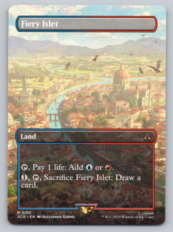 Fiery Isle Borderless - MTG Assassin's Creed Universes Beyond - Image 1