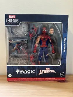 Marvel Legends Magic The Gathering Battle Damaged Spider Man Action Figure TCG - Image 1