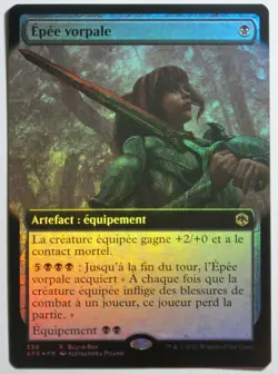 mtg magic vorpal sword FOIL EXTENDED BORDERLESS bab FRENCH vf fr epee vorpale - Image 1