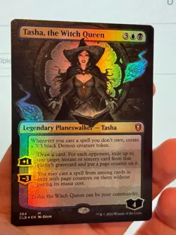 1X FOIL Tasha, the Witch Queen BORDERLESS MINT MTG Magic CLB Baldur's Gate EDH - Image 1