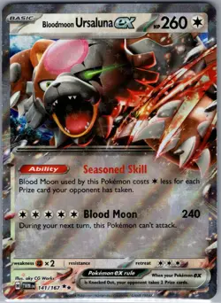 Bloodmoon Ursaluna ex 141/167 SV06: Twilight Masquerade - Pokemon Card - NM - Image 1
