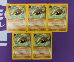 ENGLISH POKEMON 1ED LOT OF 5 KABUTO #50/62 - FOSSIL 1ST EDITION NM - Image 1