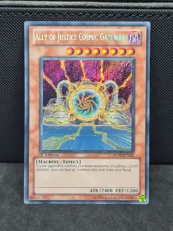 Yugioh Ally of Justice Cosmic Gateway HA02-EN022 Secret Rare 1st Edition NM - Image 1