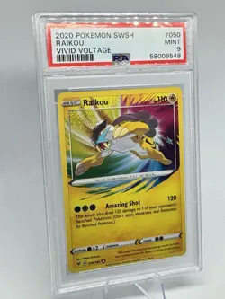 2020 Raikou 050/185 Vivid Voltage Amazing Rare Pokemon Card PSA 9 - Image 1