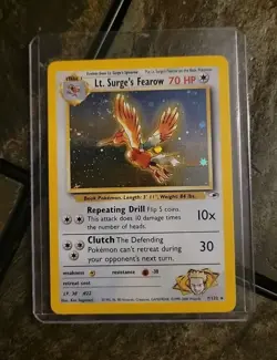 Lt. Surge's Fearow Holo Pokemon 7/132 Gym Heroes Hologram Single Card Unused - Image 1