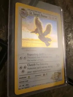 Lt. Surge's Fearow Holo Pokemon 7/132 Gym Heroes Hologram Single Card Unused - Image 2