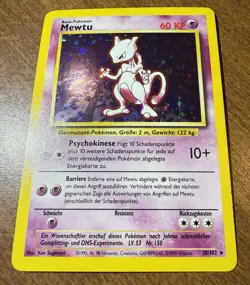 Mewtwo Base Set German / Mewtu Holo Pokemon Card TCG 10/102 - Image 3