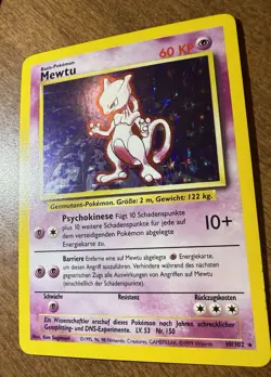 Mewtwo Base Set German / Mewtu Holo Pokemon Card TCG 10/102 - Image 4