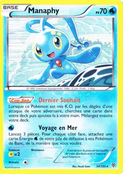 Manaphy Holo-N&B:Tempete Plasma-34/135-Carte Pokemon Francaise - Image 1