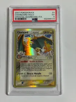 Pokemon TCG PSA 5 CHARIZARD 4/100 Guardiani dei Cristalli - 2007 ITALIANO - Image 1