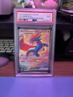 PSA 9 Pokemon Salamence ex SIR 187/159 Sv09: Journey Together Holo MINT - Image 1