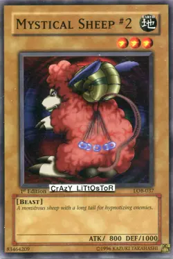3 X YU-GI-OH MYSTICAL SHEEP #2 1ST ED COMMON N/MINT LOB-037 - Image 1