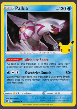 Palkia Celebrations 004/025 Holo 25th Anniversary Pokemon TCG Card 2021 NM - Image 1